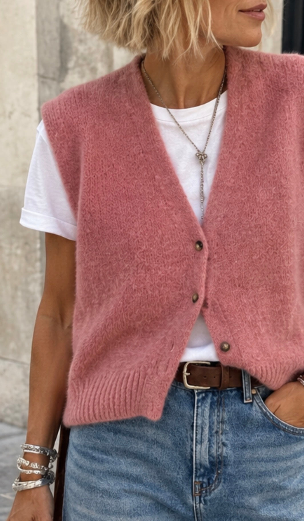 Gilet MALO - Vieux rose