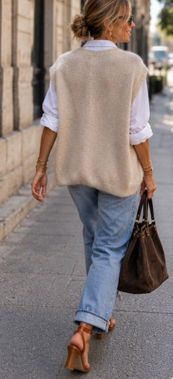 Gilet MURIEL - Loose - Beige