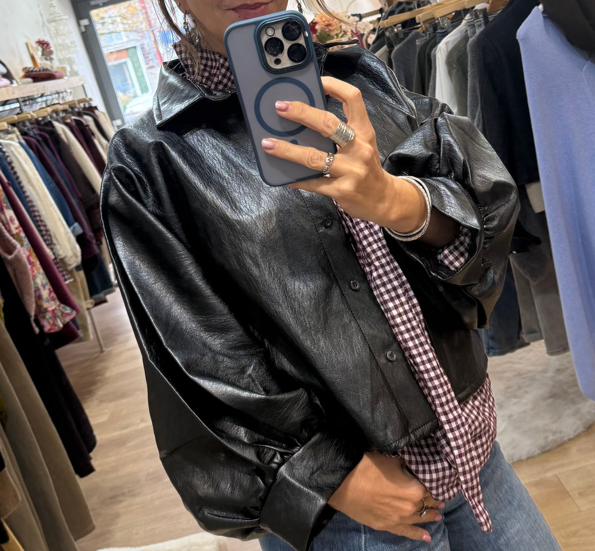 Veste simili - Noir - NAELLE