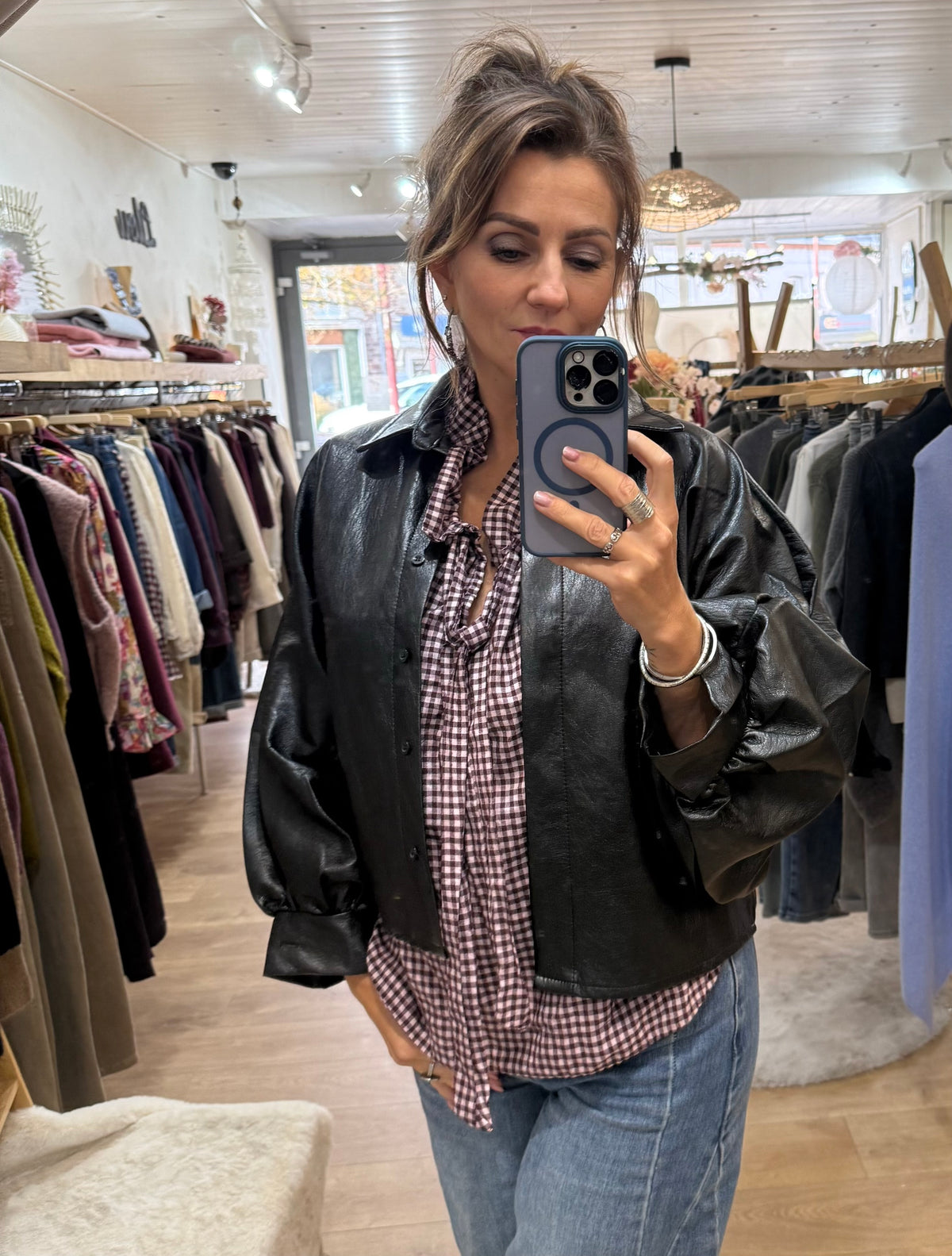 Veste simili - Noir - NAELLE