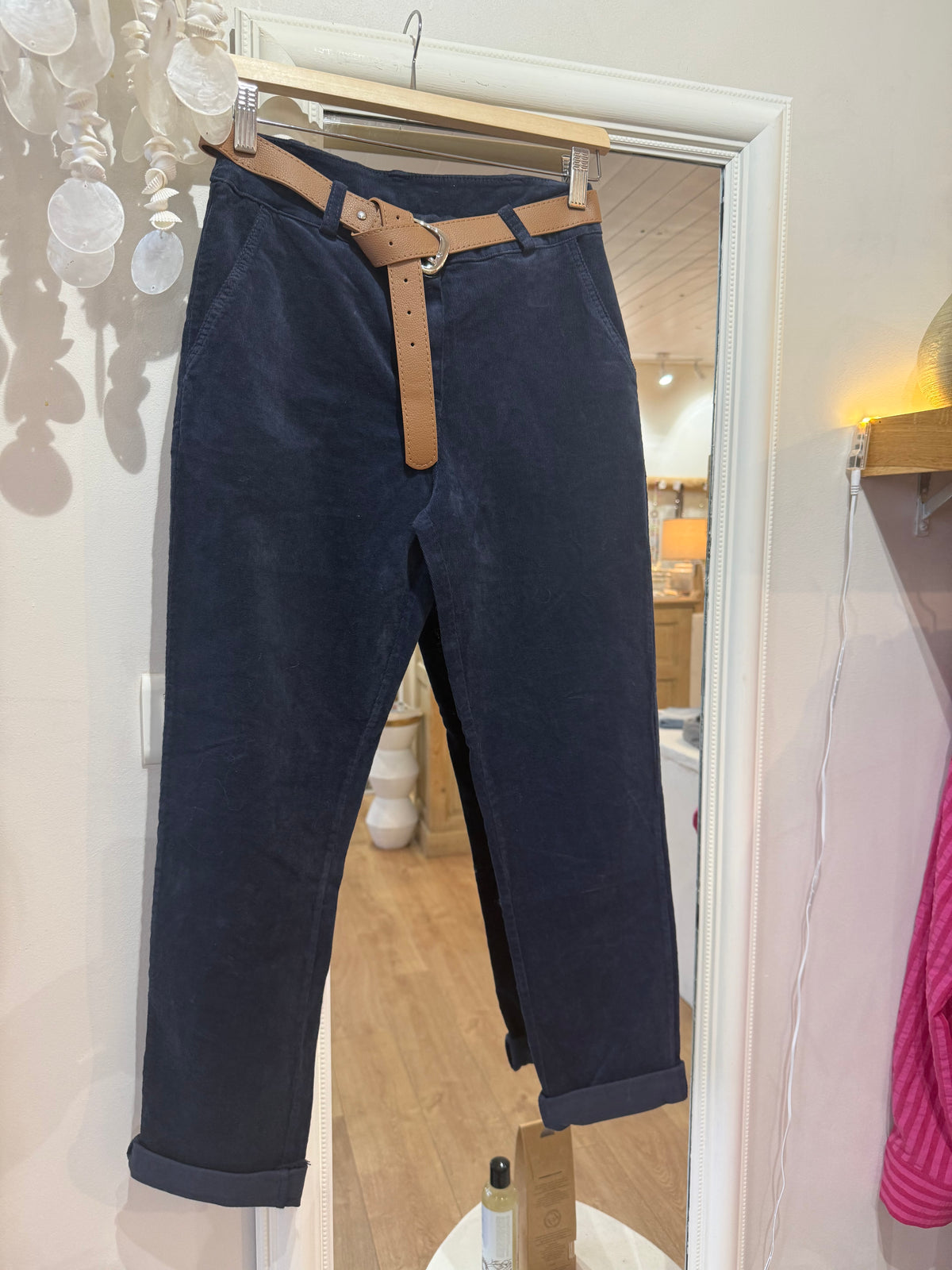 Pantalon  chino velours - Marine