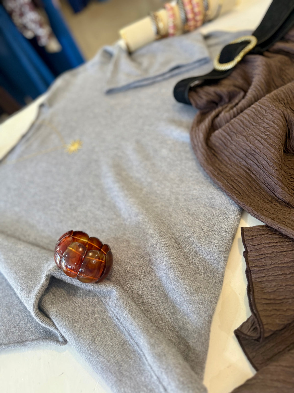 Pull oversize "MILA"- Douceur Italienne gris souris